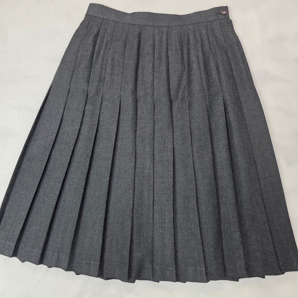 HBS Ltd‎ Knife Pleated Midi Skirt Womens 10 Charcoal Gray Career EUC